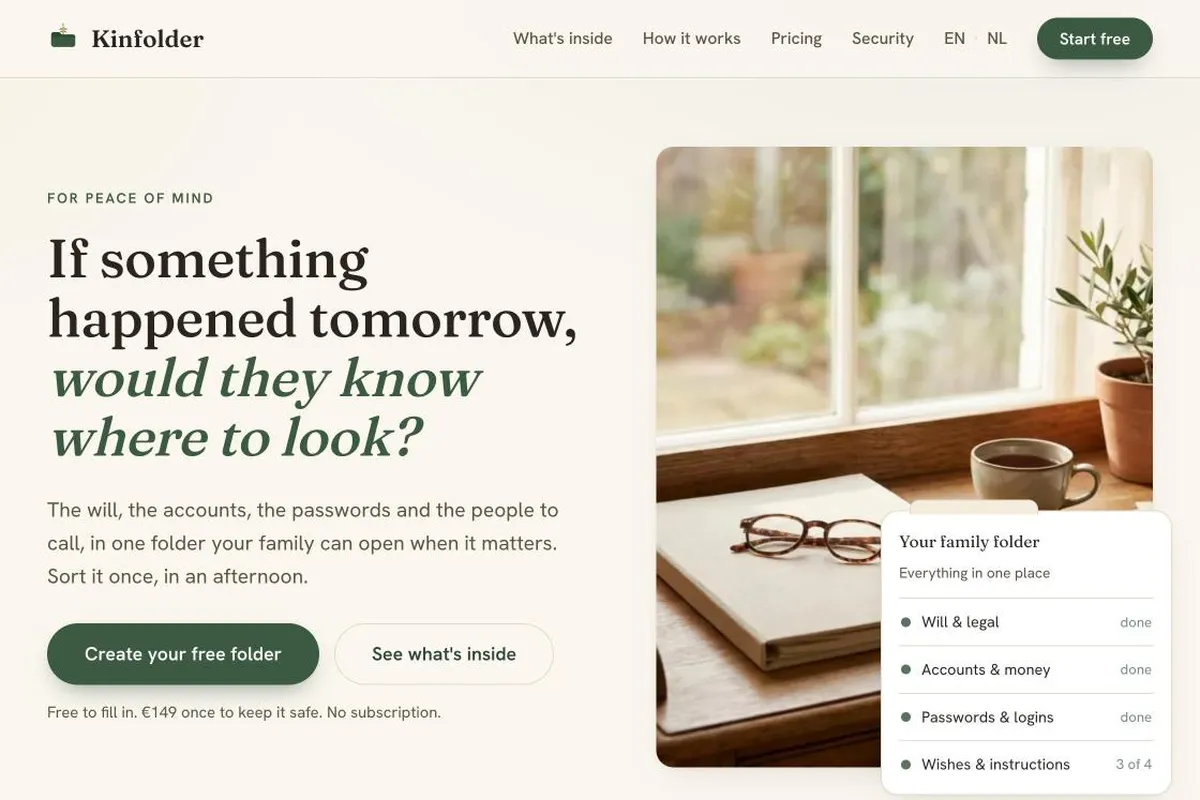 Kinfolder screenshot